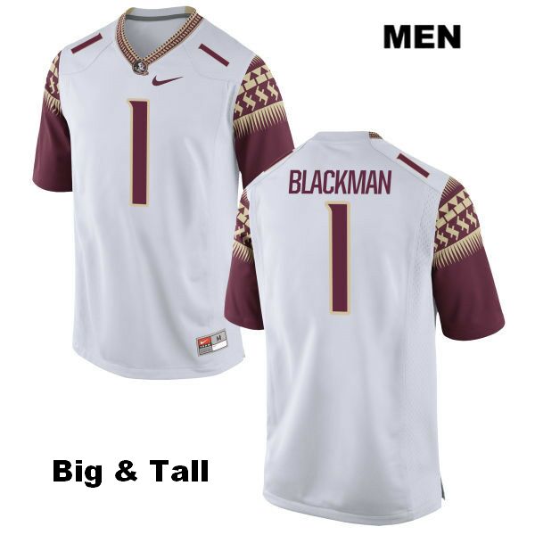 Men's NCAA Nike Florida State Seminoles #1 James Blackman College Big & Tall White Stitched Authentic Football Jersey KQD8369KL